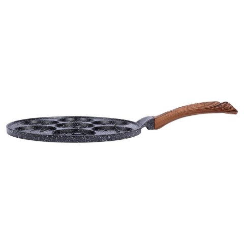 Patelnia granitowa do jajek sadzonych placków pancakes 7 otworów BLACK&WOOD 26 cm VILDE 199008