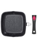 PATELNIA GRILLOWA GRANITOWA 28CM KINGHOFF KH-1511 ODŁ. UCHWYT