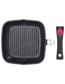 PATELNIA GRILLOWA GRANITOWA 28CM KINGHOFF KH-1511 ODŁ. UCHWYT