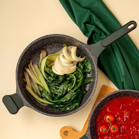 Patelnia granitowa nieprzywierająca indukcja NON-STICK ze szklaną pokrywką IMPERIAL 28 cm 4L NAVA 10-302-012