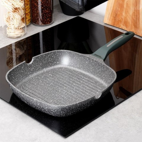 Patelnia grillowa do grillowania GRILL granitowa kwadratowa OLEA 28 cm NAVA 10-302-210