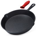 Patelnia żeliwna z silikonową nakładką na indukcję ciężka CAST LINE 25 cm VILDE 199035