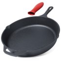 Patelnia żeliwna z silikonową nakładką na indukcję ciężka CAST LINE duża 30 cm VILDE 199036