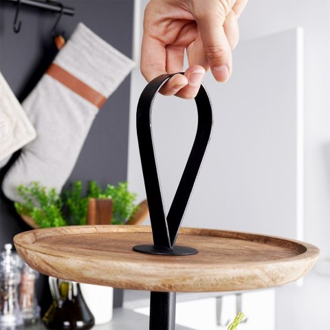 Patera na ciasto babeczki owoce drewniana 2 piętrowa 32cm HOME STYLING COLLECTION 139384