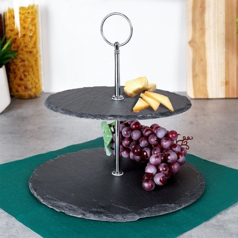 Patera na ciasto owoce babeczki kamienna 2 piętrowa 23cm EXCELLENT HOUSEWARE 139313