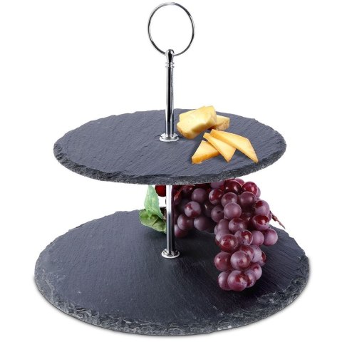 Patera na ciasto owoce babeczki kamienna 2 piętrowa 23cm EXCELLENT HOUSEWARE 139313