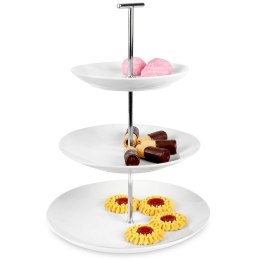 Patera na ciasto owoce babeczki porcelanowa biała 3 piętrowa 33cm EXCELLENT HOUSEWARE 139171