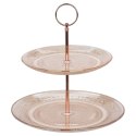 Patera na ciasto owoce babeczki szklana 2 piętrowa 24cm EXCELLENT HOUSEWARE 139107