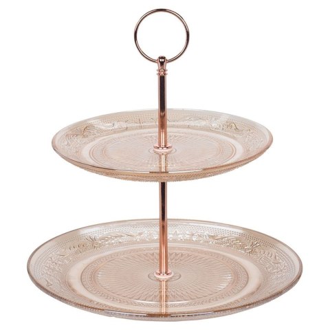 Patera na ciasto owoce babeczki szklana 2 piętrowa 24cm EXCELLENT HOUSEWARE 139107