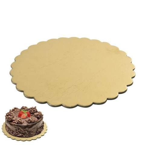 Podkład pod tort ciasto gruby sztywny złoty okrągły 30 cm patera ORION 540554