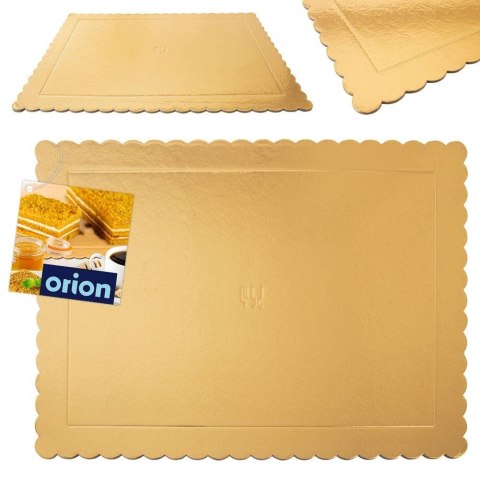 Podkład pod tort ciasto złoty prostokątny 40x30 cm GRUBY SZTYWNY ORION 871407