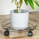 Podstawka pod doniczkę donicę okrągła na kółkach metalowa stojak 31.5 cm PROGARDEN 569970