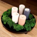 Podstawka pod kompozycje dekoracyjne świece drewniana czarna 40cm VILDE 569490
