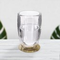 Podstawki pod kubek kubki stalowe podkładki ze stojakiem złote 10cm 6 sztuk EXCELLENT HOUSEWARE 139137
