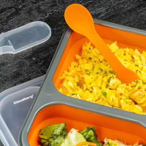 POJEMNIK LUNCHBOX SILIKONOWY 900ml 2-KOMOROWY KLAUSBERG KB-7023