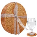 Podstawki podkładki pod kubek kubki złote 10cm 4 sztuki EXCELLENT HOUSEWARE 139240-Z
