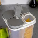 Pojemnik na produkty sypkie płatki mąkę kawę z dozownikiem dzielony 3L EXCELLENT HOUSEWARE 259388