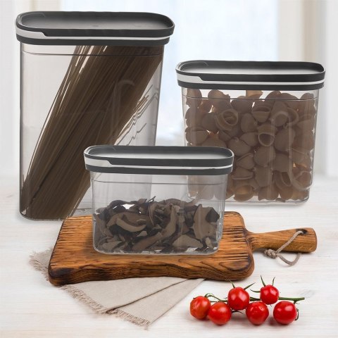 Pojemnik na produkty sypkie suche makaron z dozownikiem GREY 2.7L ORION 127171