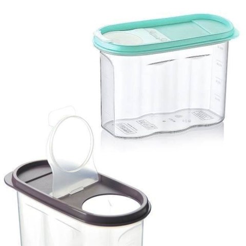 Pojemnik na produkty sypkie suche makaron z dozownikiem miarka 1.2L HOBBY LIFE 123835