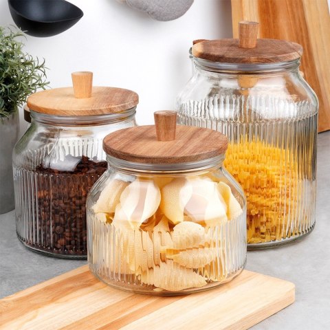Pojemnik na produkty sypkie suche szklany z pokrywką i uszczelką 3L EXCELLENT HOUSEWARE 229211