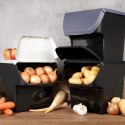 Pojemnik na warzywa i owoce ziemniaki cebulę z pokrywą czarny 13L VILDE 730510-C