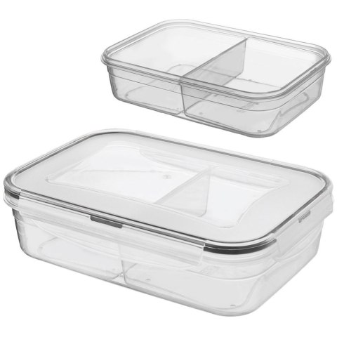 Pojemnik plastikowy na żywność z pokrywką i uszczelką dzielony 1L ORION 127156