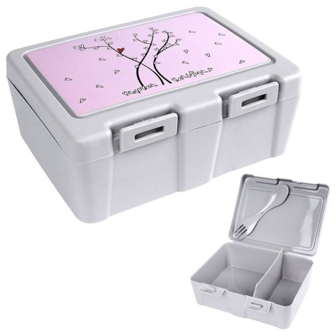 Pojemnik śniadaniowy na śniadanie żywność lunch box ze sztućcami SERCE 1L ORION 154038