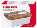 PORCELANOWA MASELNICZKA Z NOŻYKIEM POKRYWKA AKACJA KLAUSBERG KB-7785 BIAŁA