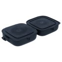 Pojemnik śniadaniowy obiadowy lunchbox z przegródkami czarny 2x700ml VILDE 229144