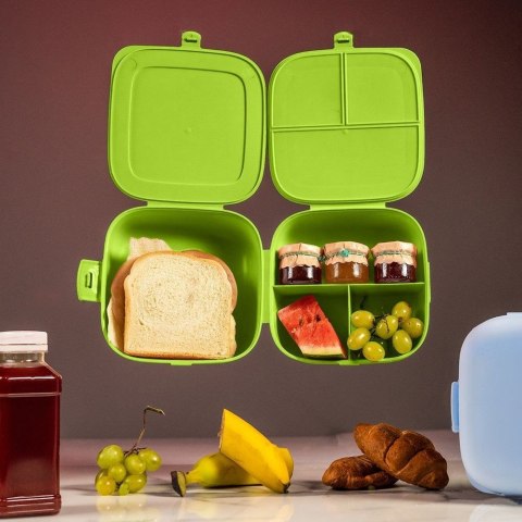Pojemnik śniadaniowy obiadowy lunchbox z przegródkami zielony 2x700ml VILDE 259324