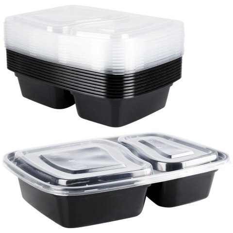 Pojemniki plastikowe na żywność z pokrywką 1.2L zestaw 10 sztuk EXCELLENT HOUSEWARE 259155