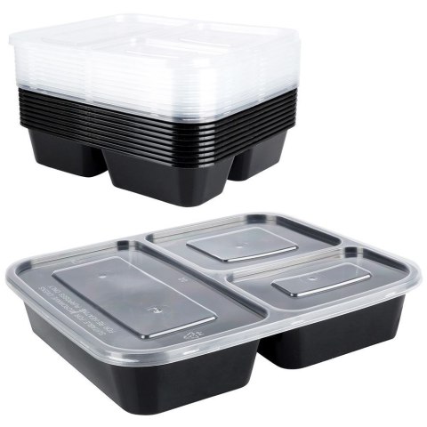 Pojemniki plastikowe na żywność z pokrywką 1.5L zestaw 10 sztuk EXCELLENT HOUSEWARE 259156