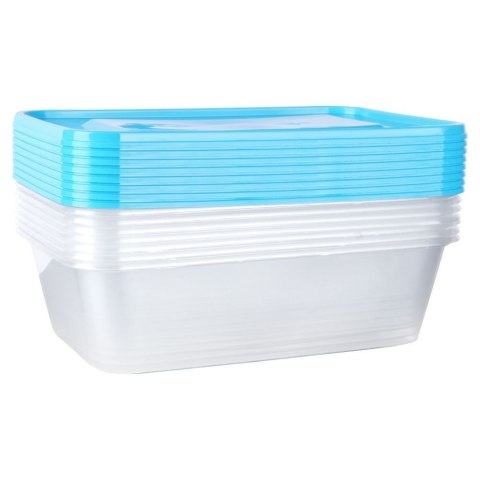 Pojemniki plastikowe na żywność z pokrywką 600 ml komplet 10-ele VILDE 259275