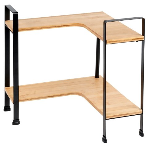 Półka kuchenna drewniana narożna 2-poziomowa 29.5x29.5x33.5cm VILDE 229203