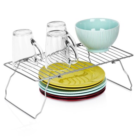 Półka kuchenna metalowa szara składana do szafki 37x21x13.5cm STORAGE SOLUTIONS 229217