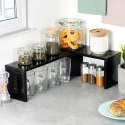 Półka kuchenna regulowana narożna podłużna czarna organizer 47x32x15.5cm VILDE 229207