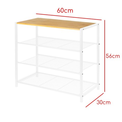 PÓŁKA REGAŁ STOJAK NA BUTY 4-POZIOMOWA 60X30X56CM BRUNBESTE BB-3556