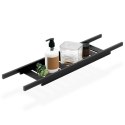 Półka łazienkowa na wannę bambusowa czarna 68 cm BATHROOM SOLUTIONS 567007