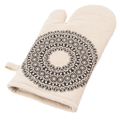 Rękawica kuchenna bawełniana beżowa z magnesem MANDALA 31cm ORION 152198