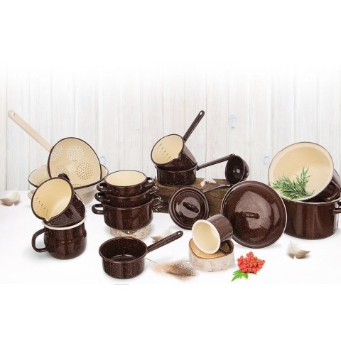 Rondel emaliowany brązowy mały BROWN 12 cm 1.2L ORION 113165