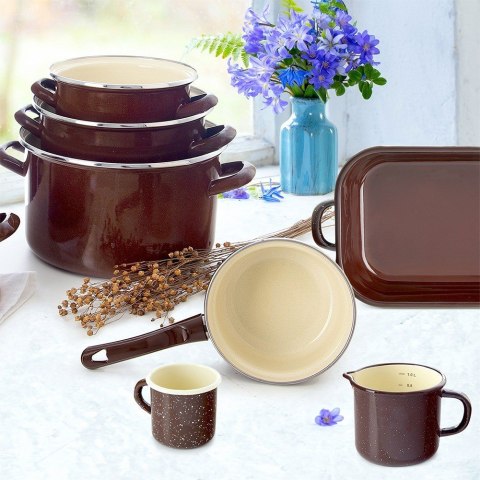 Rondel emaliowany mały BROWN 12 cm 350ml ORION 113326