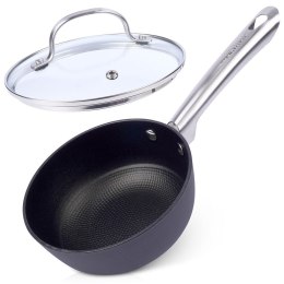 Rondel żeliwny ze szklaną pokrywką ciężki indukcja ATLAS 16 cm 1L NAVA 10-205-055