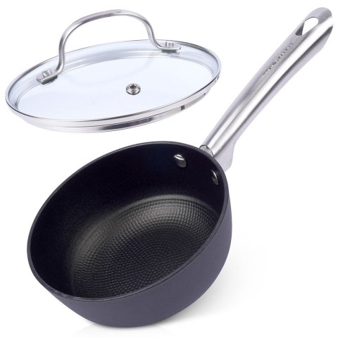 Rondel żeliwny ze szklaną pokrywką ciężki indukcja ATLAS 16 cm 1L NAVA 10-205-055