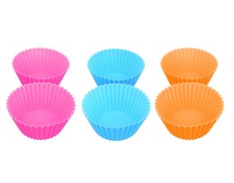 SILIKONOWE FOREMKI DO MUFFINEK ?8cm 6 SZT. TS-399-4 MULTIKOLOR