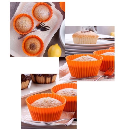 SILIKONOWE FOREMKI DO MUFFINEK ø9cm ZESTAW x6 TS-399