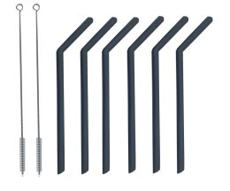 SILIKONOWE SŁOMKI DO NAPOJÓW + CZYŚCIKI 8 EL. BRUNBESTE BB-1097