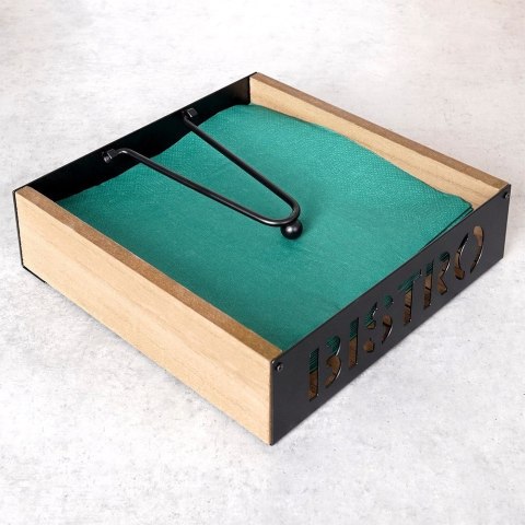 Serwetnik z dociskiem pojemnik stojak na serwetki organizer BISTRO 18x18cm VILDE 139379