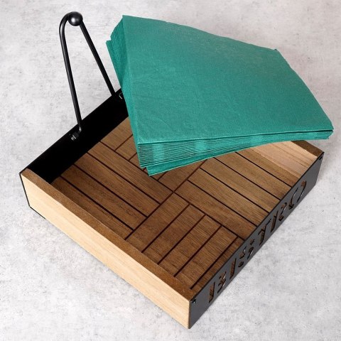 Serwetnik z dociskiem pojemnik stojak na serwetki organizer BISTRO 18x18cm VILDE 139379
