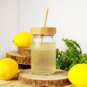Słoik do picia napojów szklany z zakrętką i słomką grube szkło 500ml EXCELLENT HOUSEWARE 139177