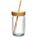 Słoik do picia napojów szklany z zakrętką i słomką grube szkło 500ml EXCELLENT HOUSEWARE 139177